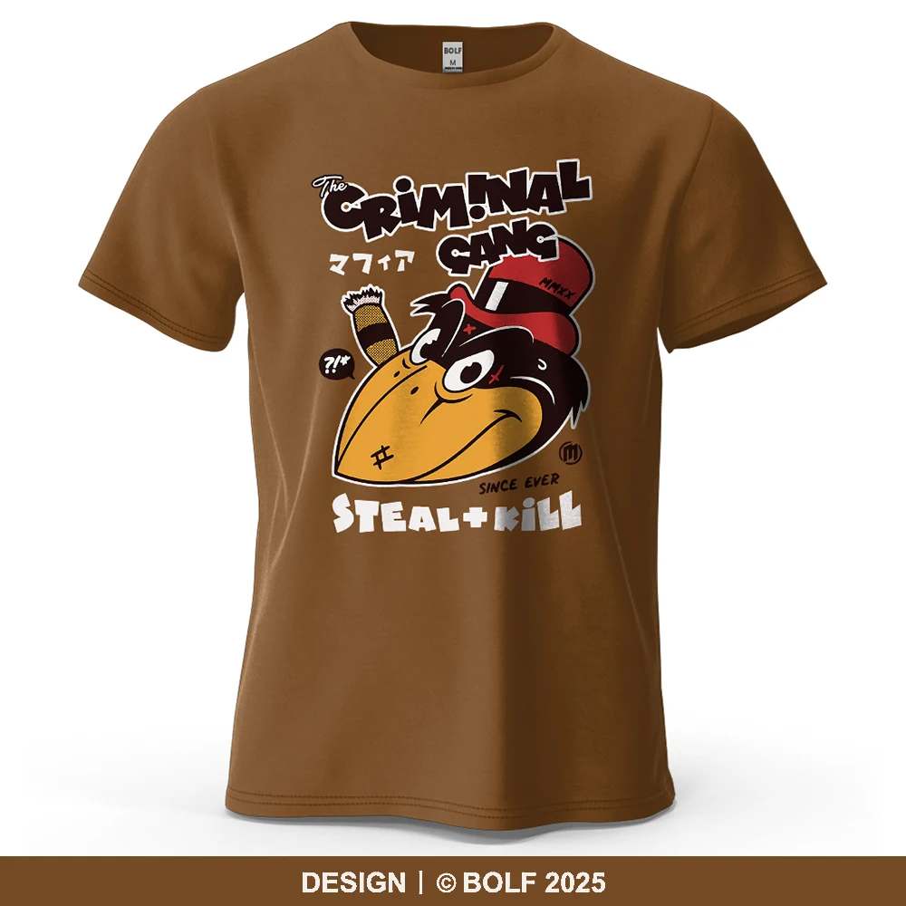 The Criminal Gang Bedrucktes Herren-T-Shirt aus 100 % Baumwolle, übergroße urbane Kultur-Grafik-T-Shirts für Damen, Tops, T-Shirts, lässige Streetwear