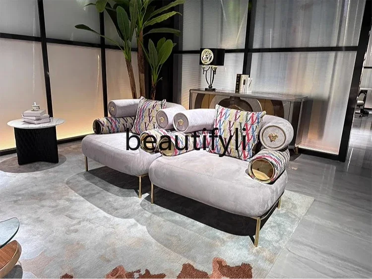

Fabric Sofa Italian Style Light Luxury Small Apartment Model Home Luxury Villa