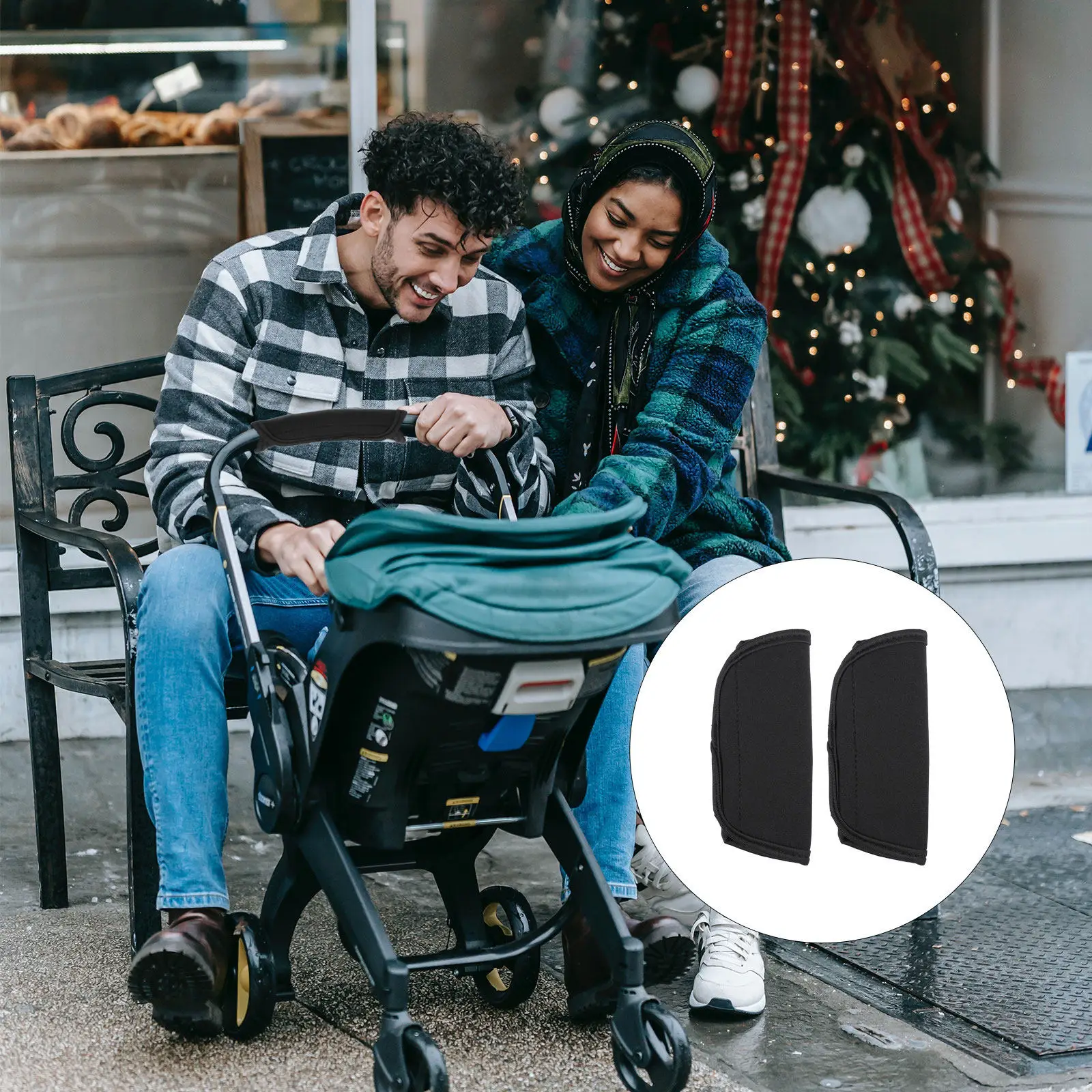 

2Pcs Baby Stroller Handle Covers Premium Anti-Static Armrest Sleeve Non-Slip Cart Handle Protector Comfortable Protective Covers