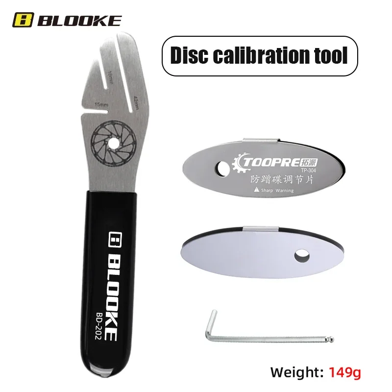 BLOOKE Bike Disc Brake Rotor Alignment Tool Set - MTB Repair Kit + Correction Wrench & Pads Spacer