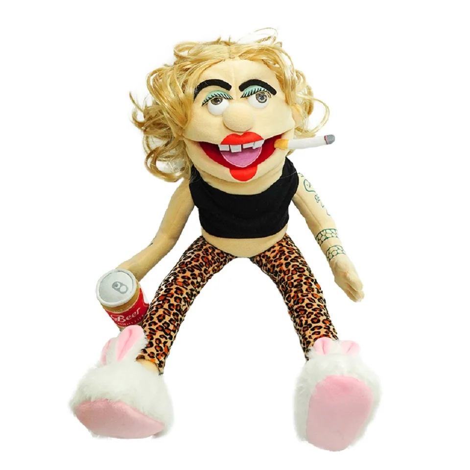 Marioneta de mano Jeffy de 30/60cm, muñeco suave de peluche para niños, accesorios de fiesta, muñeco de Navidad, juguetes de peluche, marioneta, regalo para niños