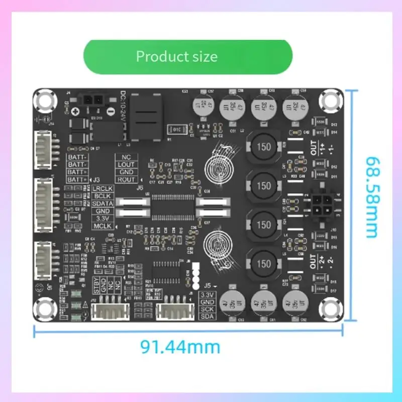 

AB25-I2S I2S Digital Input Amplifier Board DAC TAS5768 Forhome Speaker 3-Wire I2S Input Amplifier Board