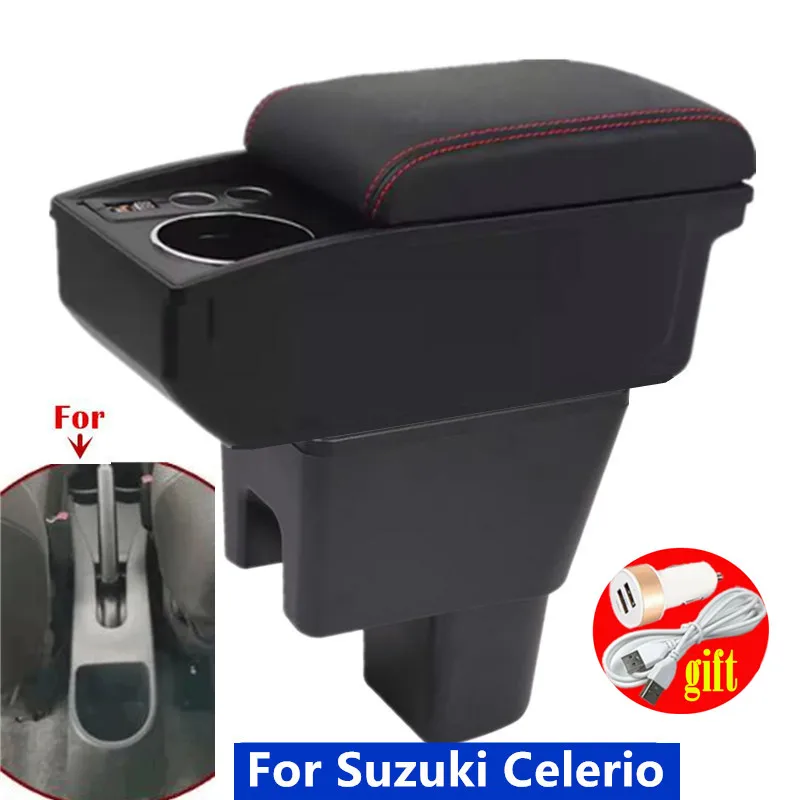 

Подлокотник для автомобиля Suzuki Celerio, двухслойный органайзер для хранения, специальные аксессуары для тюнинга автомобиля.