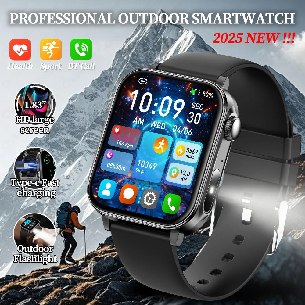 

2025 New Smart Watch with Type-C Charging Wireless Call Flashlight Watches Men Women Health Monitor Waterproof Sports Smartwatch