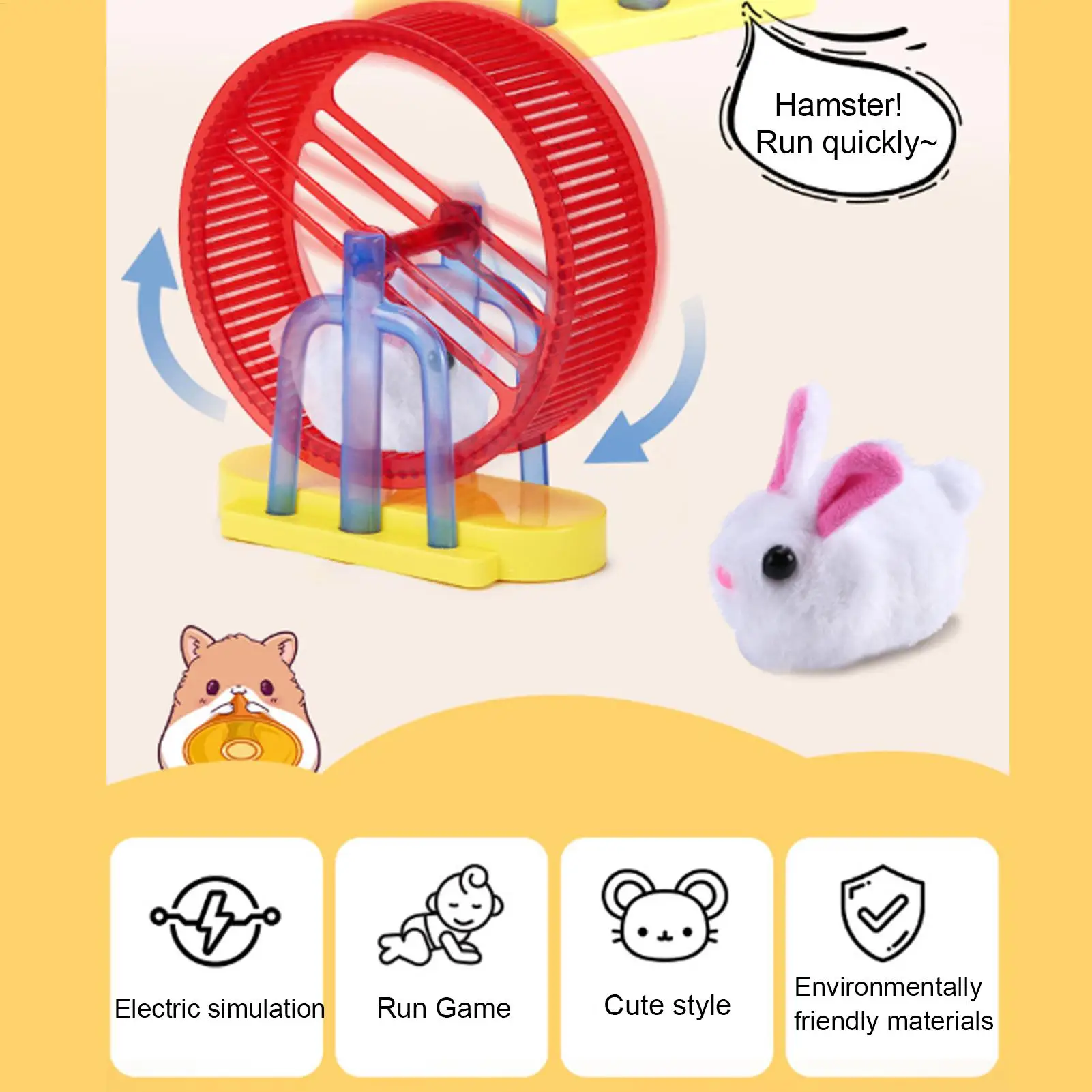 

Electronic Pets Electronic Animal Toys Hamster Interactive Simulation Plush Bunny Model With Stand Exercise Wheel Game For Dog