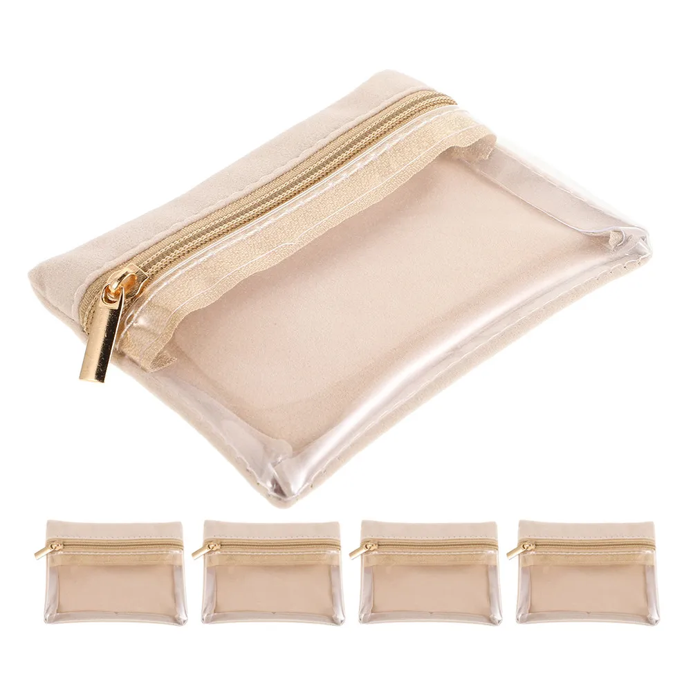 

5Pcs Small Jewelry Travel Pouches Transparent Zipper Jewelry Organizer for Women Rings Earrings Bracelets Portable Lightweight