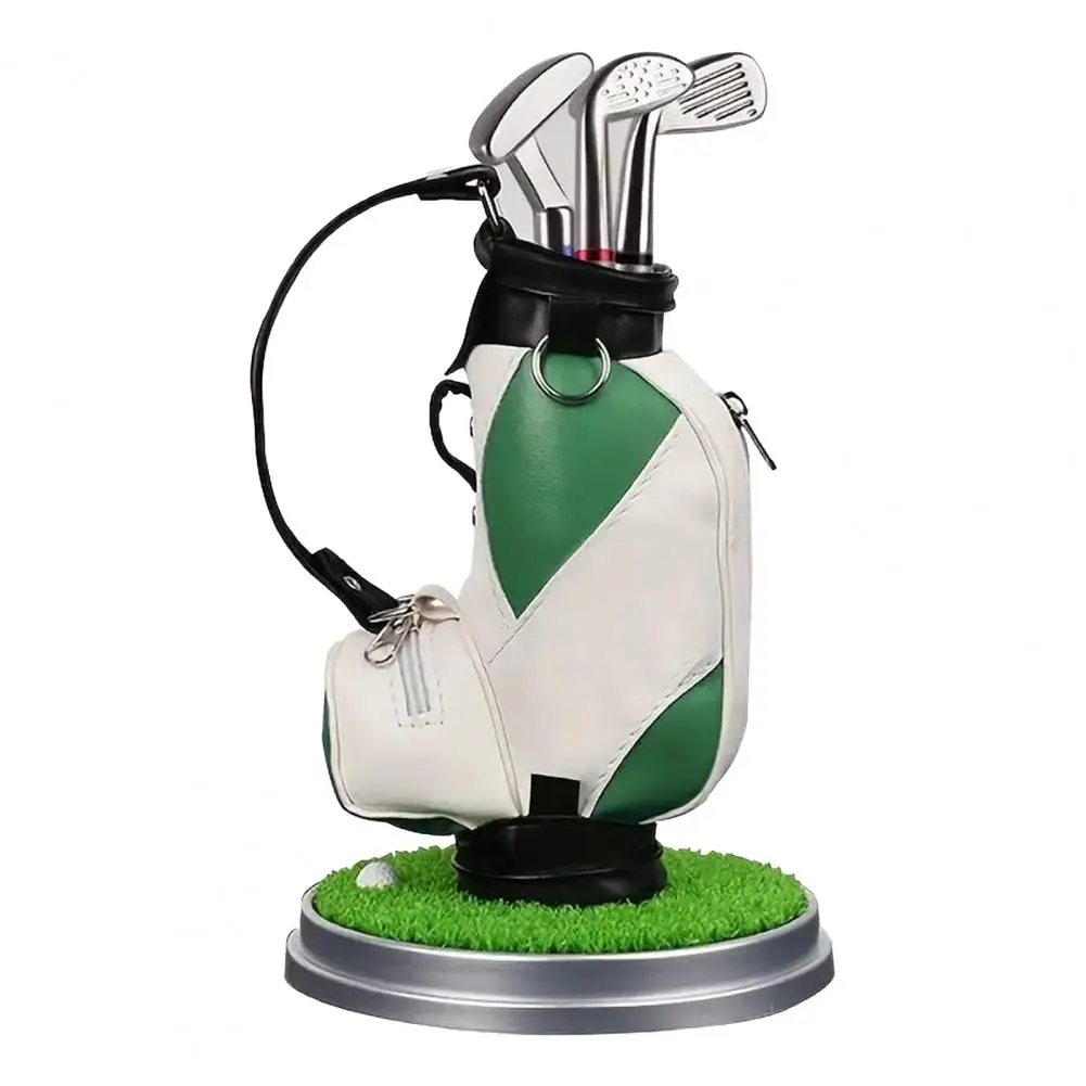 Desktop Pen Set Golf Pen Holder Set with Mini Golf Bag Organizer 3 Golf Club Pens Office Decor Unique Gifts for Men Desk