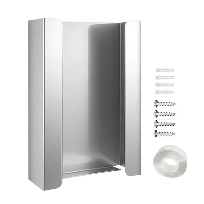 Wall Mount Glove Box Holder Metal Single Box Dispenser with Open Front Access, Fast Glove Retrieval for Lab Clinic Room D2RD