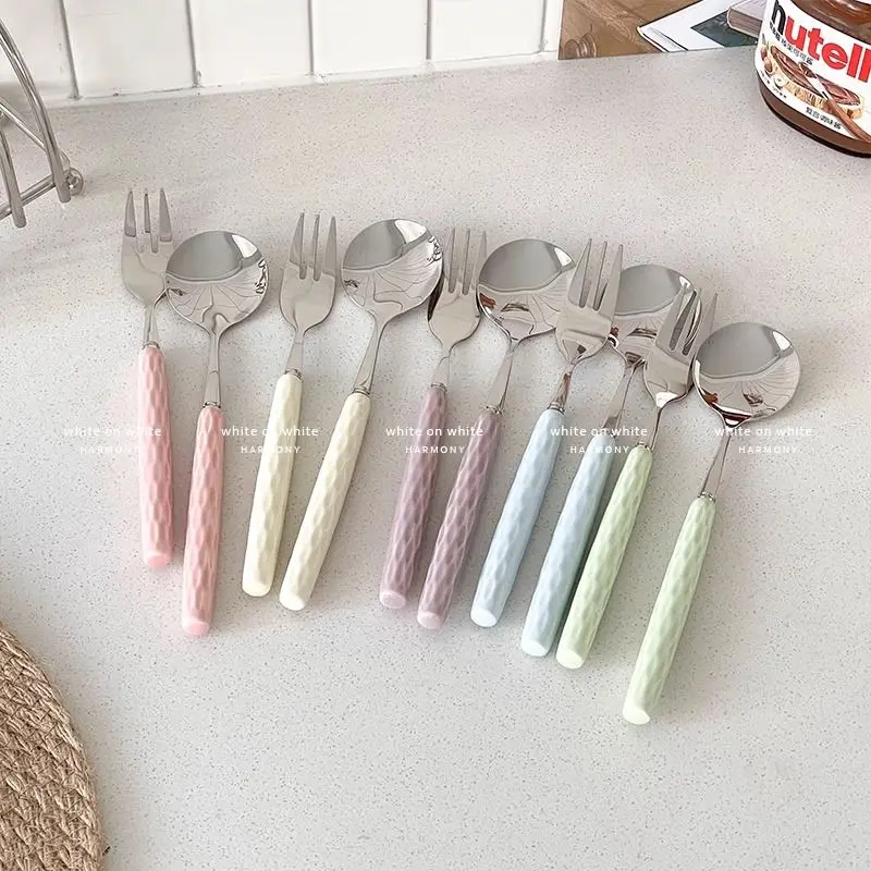 High Value Small Exquisite Spoon 304 Stainless Steel Spoon Personal Special  Yogurt Spoon Cute Fork  Assiettes De Table