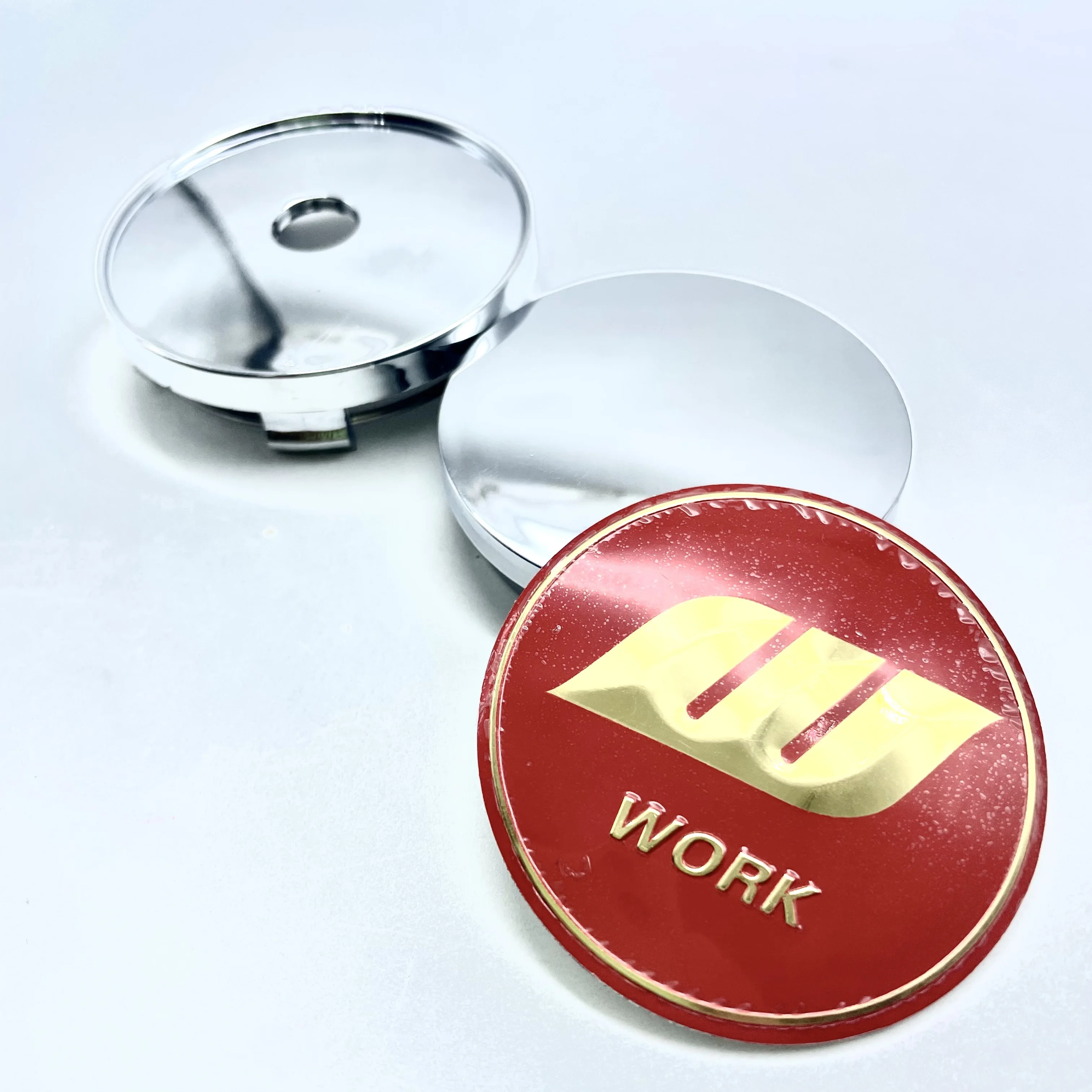 4pcs of W work Logo Car Stickers for Wheel Center Cap Cover Stickers Car Wheel Hub Center Caps Rims Cover Emblem Badge Logo 5