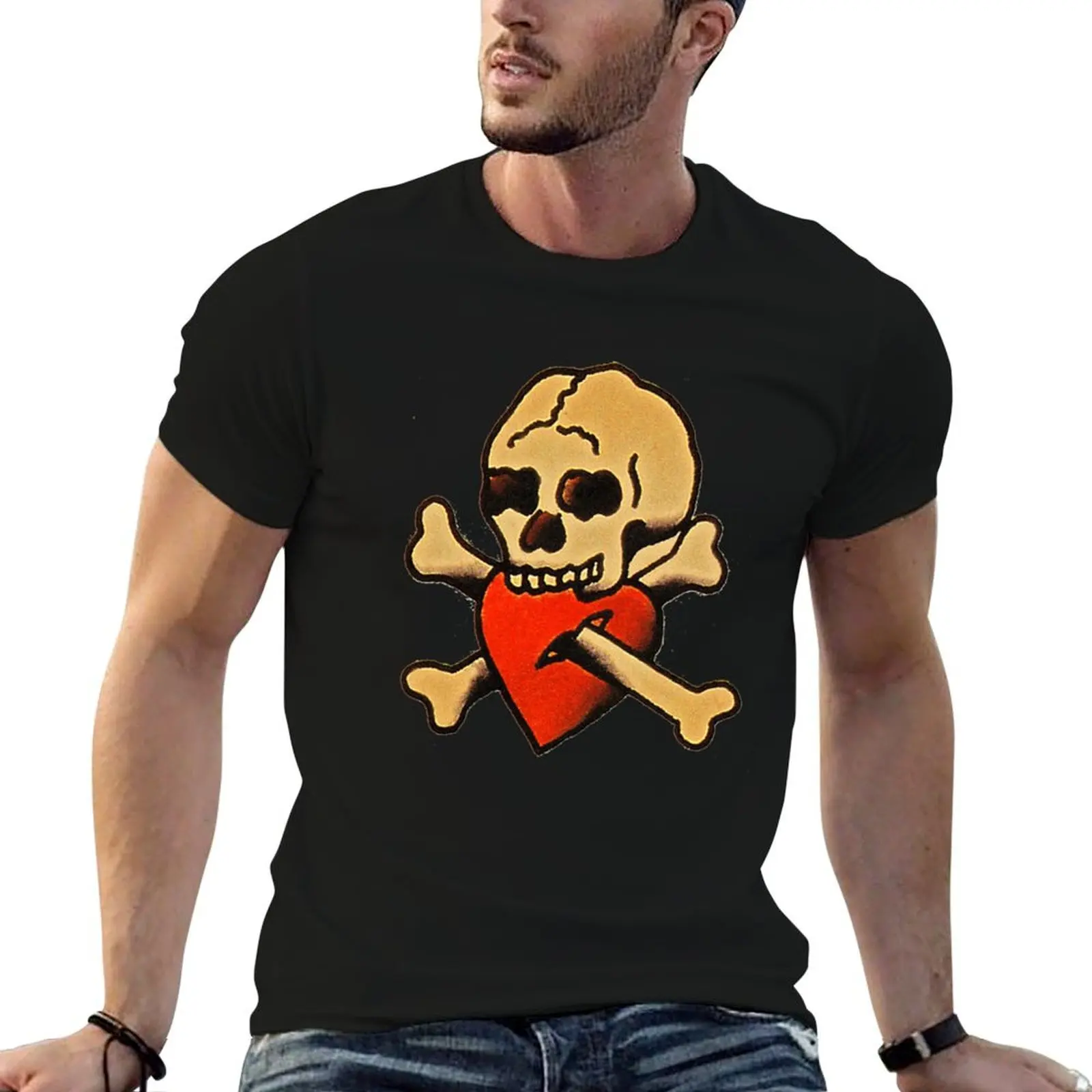 

Sailor Jerry Sailor Jerry skull Premium T-Shirt baggy shirts for a boy Short sleeve tee Men's cotton t-shirt