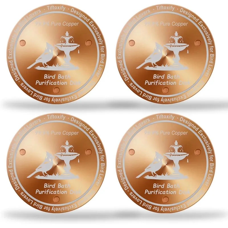 

0,8 мм усиленная 99,99% чистая медь для птичьей ванны, трехточечная конструкция поддержки для физического безопасного обслуживания воды, универсальная посадка