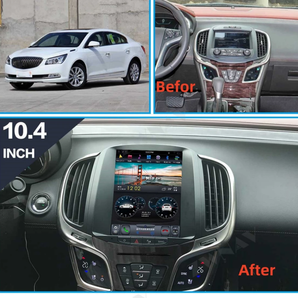 

10.4" Tesla Style Android 11 For Buick Lacrosse 2015 Car GPS Navigation Multimedia Radio Video Player DSP Head Unit Carplay 128G