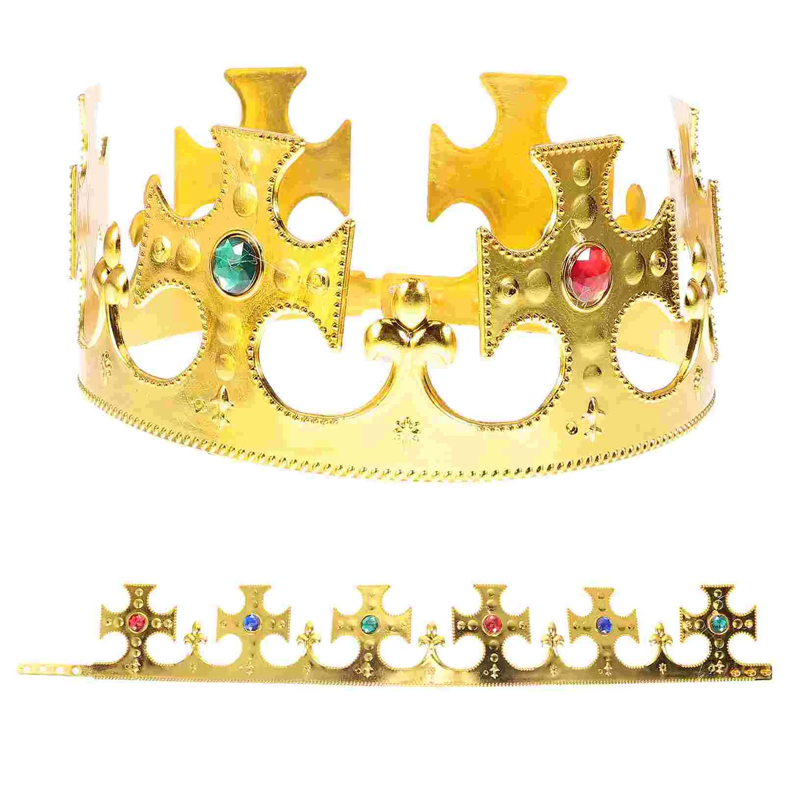 

2 Pcs Kids King Crown Silver Galette Crowns Party Favor Halloween Costumes Cross Prop Medieval Mermaid