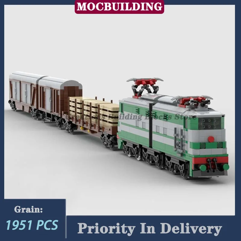 

City Old Style Cargo Train Model Building Blocks MOC Transportation Railway Locomotives Collection Toys Gifts
