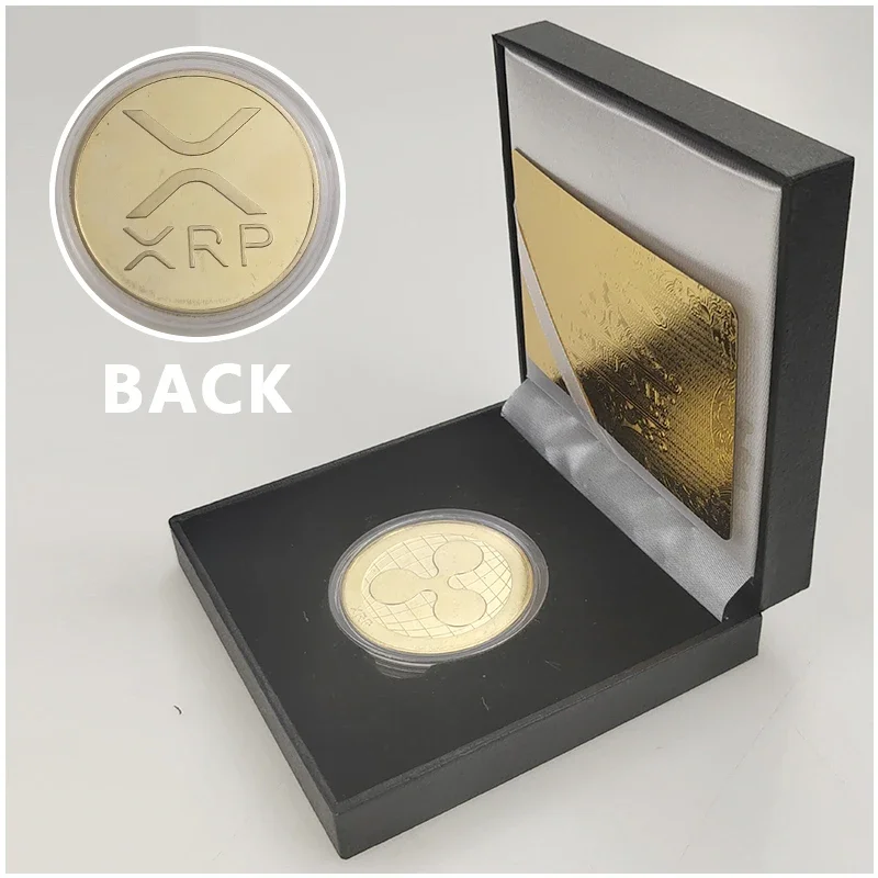 1pcs Ada Ripple BNB DogeCoin TRX Lumen Ada  Dogecoin Cardano Crypto Bitcoin Litecoin Cryptocurrency Metal Coin with Black Box