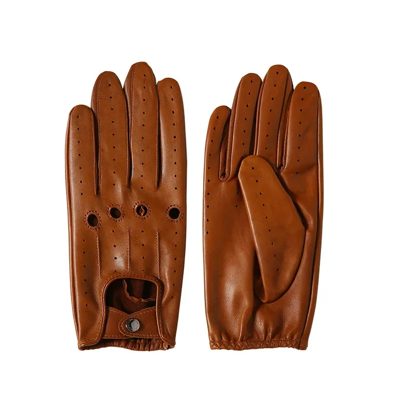 New Men's Outdoor Sports Riding Cycling Equipment Leather Gloves Riding Driving Full Finger Unlined Sliding Mittens Gloves