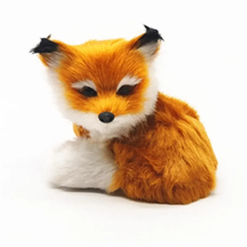 Cute Mini animals hard model real furs simulation fox rabbit popularity prop handicraft home desktop decoration toy gift