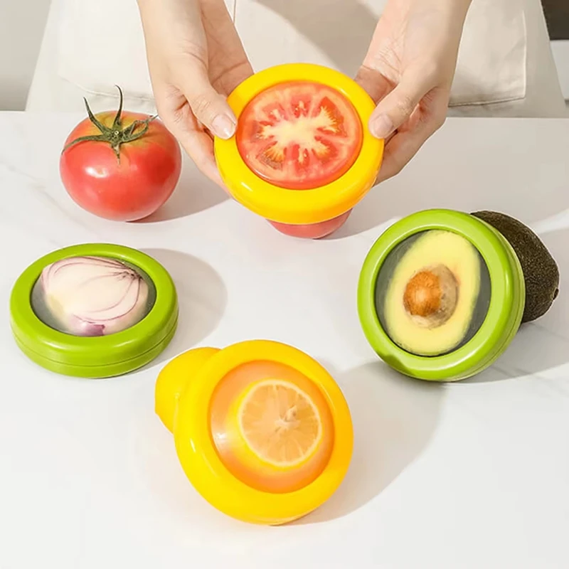 ABBN-Silicone Food Storage Containers For Freshness - Avocado, Lemon, Tomato Keeper, Kitchen Accessories & Gadgets
