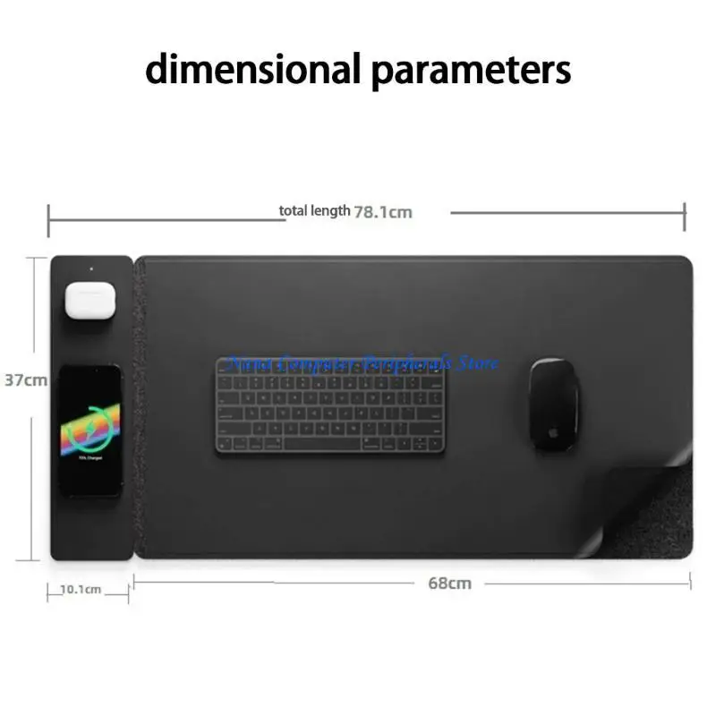 F68C 자기 게이밍 마우스 패드 마우스패드 미끄럼 방지 마우스(15W 무선 ​​충전 포함)