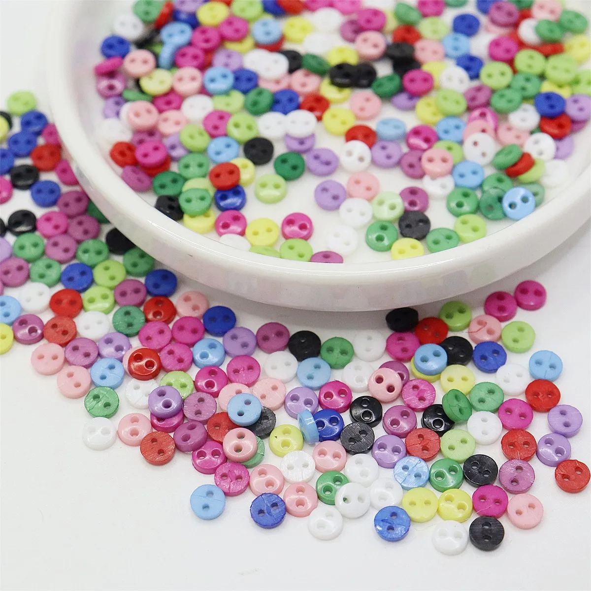 250pcs 4mm Mini Multi 2 Holes Round Doll Buttons DIY Handmade Sewing Flatback Accessories