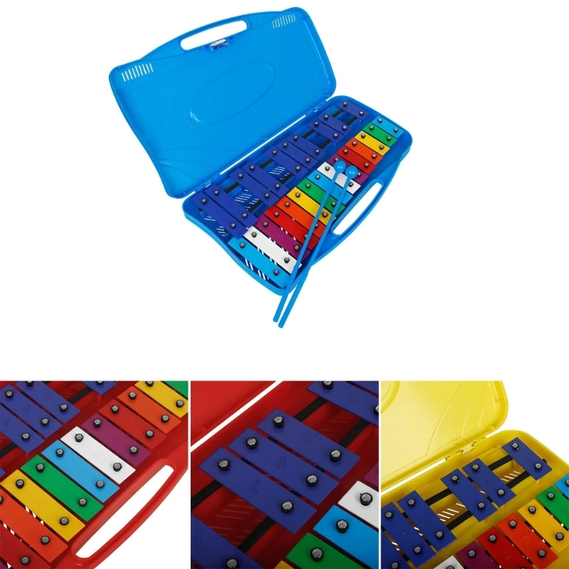 25 Notes Chromatic Resonator Bells Xylophone Glockenspiel Orff Percussion Children Musical Instruments Toy Rhythm Device