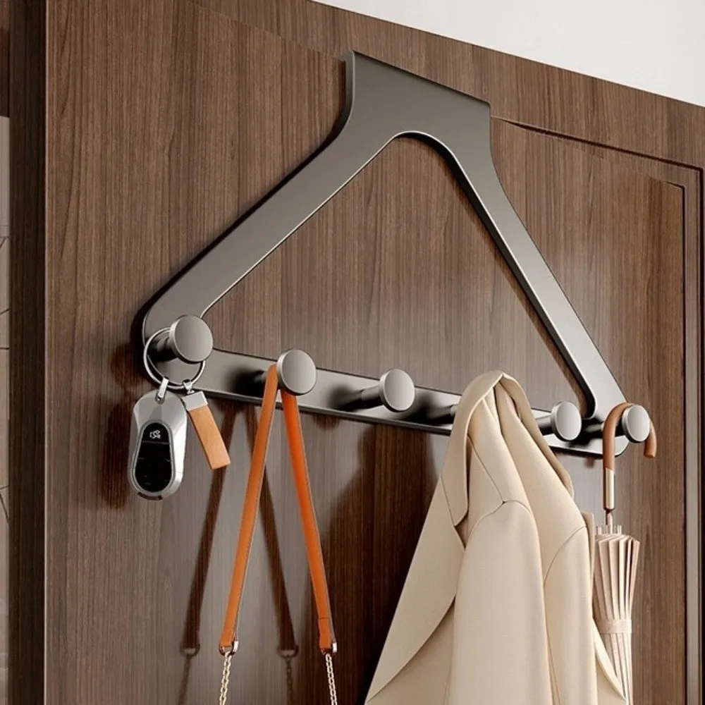 

Stable Triangle Door Hook with 6 Hooks Reusable Door Back Clothes Hook Rustproof Wear-resistant Clothes Coat Storage Hook
