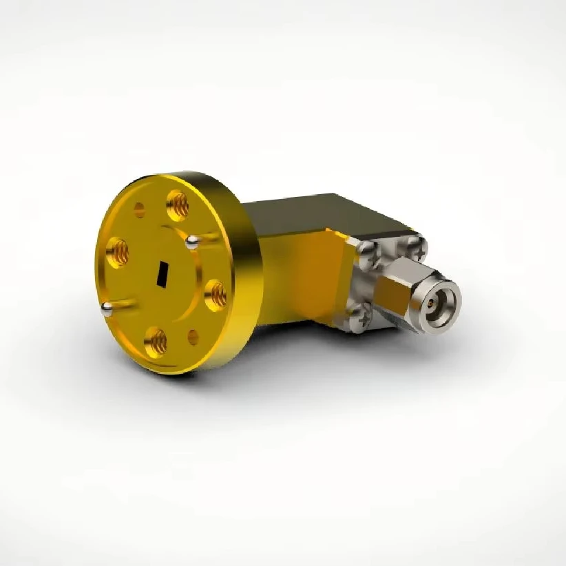 

1.0-J/WR10-KFZ WR10(BJ900) to 1.0mm Male Waveguide to Coaxial Converter 75-110GHz Terminated with FUGP900 Round Flange