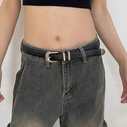 Unisex Men's leather Belt Female High-end luxury brands Western Gothic Punk Y2K belt For Woman Fashion Jeans Waistband Male