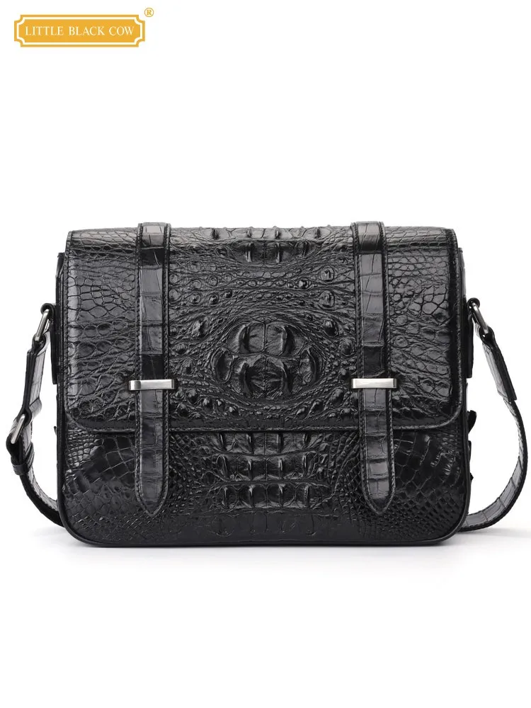 

Luxury Men Business Women Real Crocodile Satchels Top Quality Genuine Leather Briefcase New Vintage Strap Crossbody Shoulder Bag