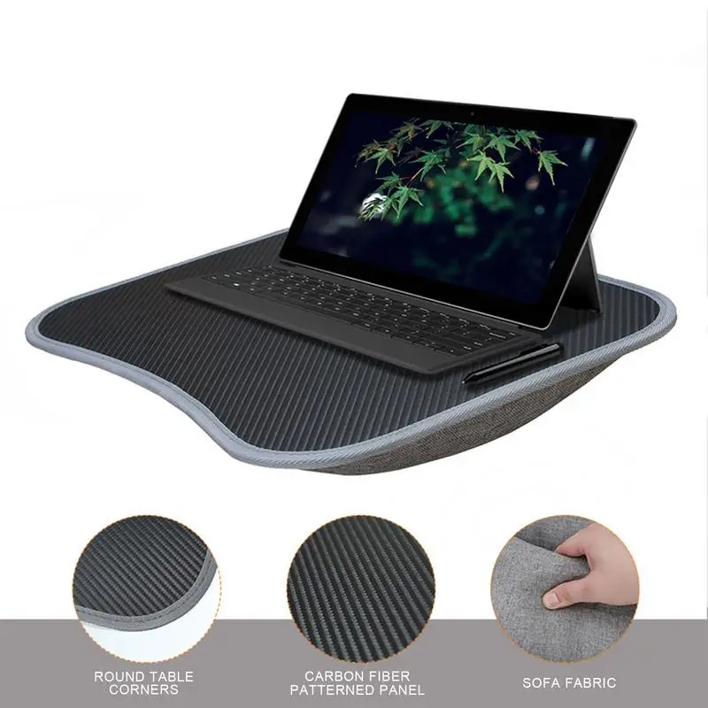 Laptop Desk For Lap Lapdesk For Laptop With Soft Pillow Cushion Writing Padded Tray With Handle For Work And Game On Couch