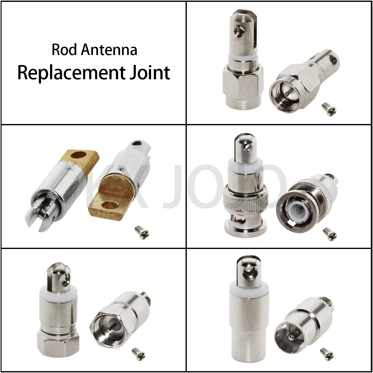 1pc SMA Male BNC/TV/F/Universal Head Plug Connector with Screw for Section Replacement Telescopic Antenna Aerial Control