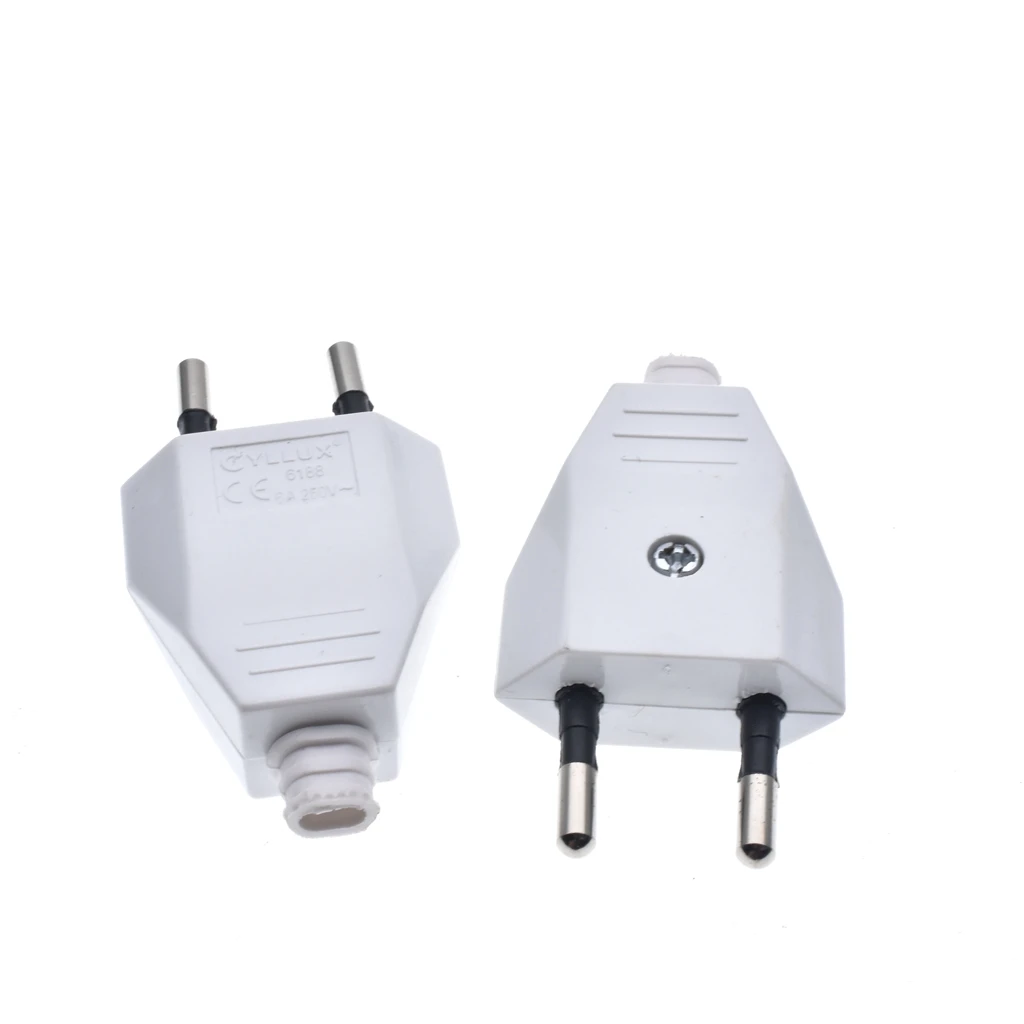 Rewirable（4.0mm) European Plug 250V 2.5A CE 2 Pin Wireless Male Plug For DIY Power Cord