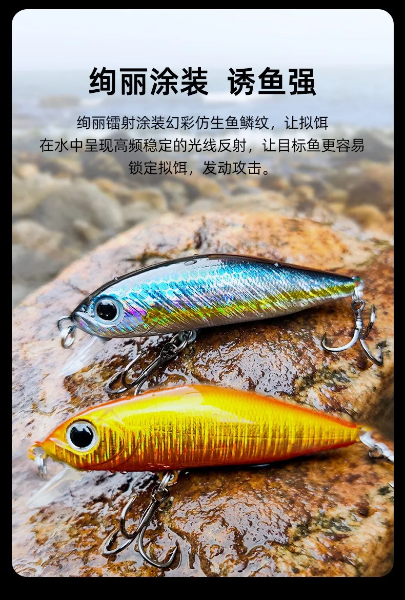 Mini Floating Minnow Fishing Lure 5.8cm 5g Artificial Trout Crank Wobbler For Fishing Pike Jerkbait Rockfishing Hard Baits