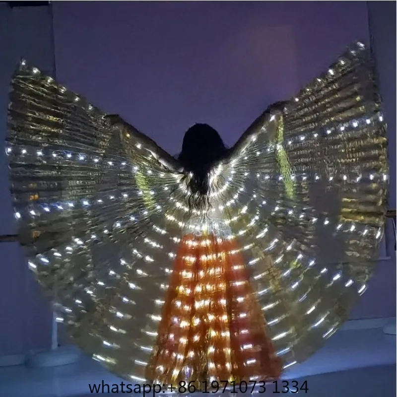 LED glowing cape wings cape veil golden transparent belly dance Symphony