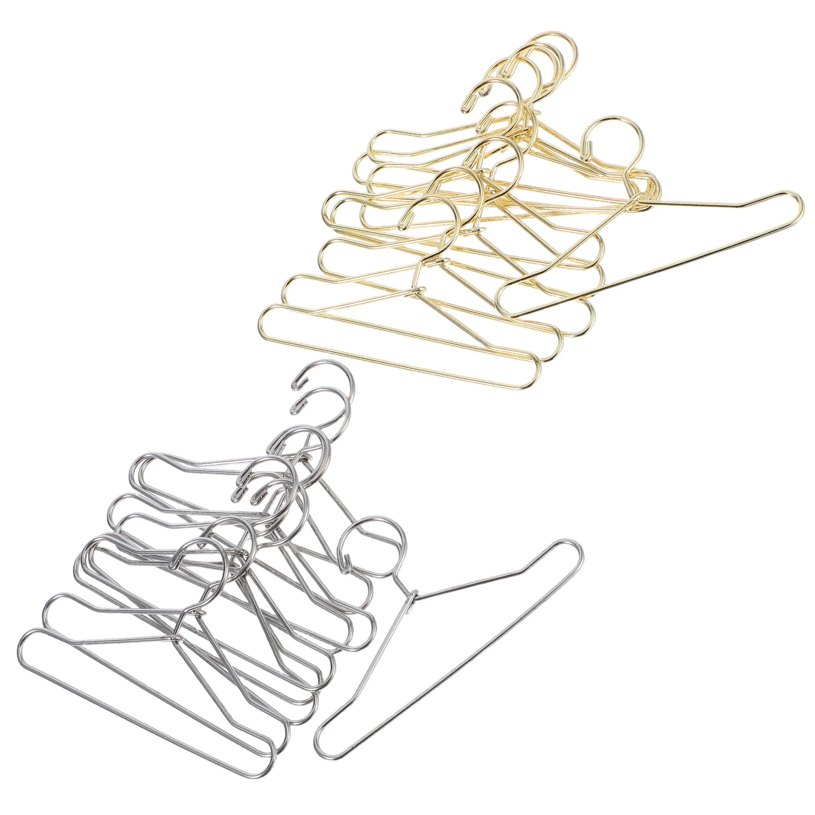 

20 Pcs Mini Hanger Kids Metal Hangers Clothing Rack Wardrobe Accessory Outfit Holders Dress Baby Dollhouse Clothes