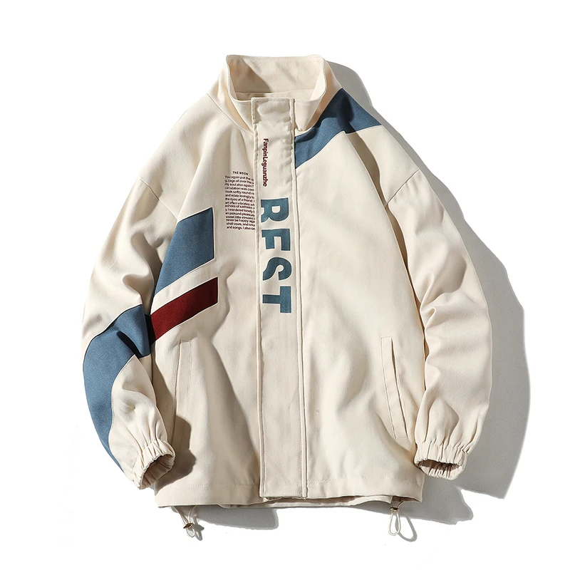 Patchwork Sports Jacket Men Hip Hop Street Loose Outwear Casual Turn Down Collar Jackets Trend Couples Coat 2026 New Male Jacket