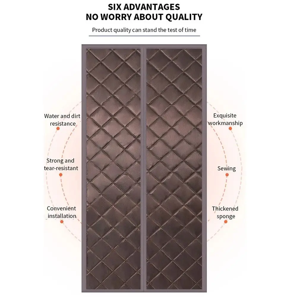 Magnetic Winter Door Curtain Thermal Insulated Self Absorbing Door Cover Curtain Weatherproof Durable Coldproof Door Screen