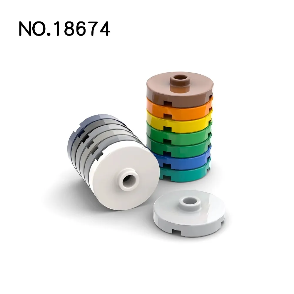 20pcs MOC Compatible Assembles Particles 18674 Tile Plate Round 2 x 2 with Open Stud Building Blocks DIY Educational High-Tech