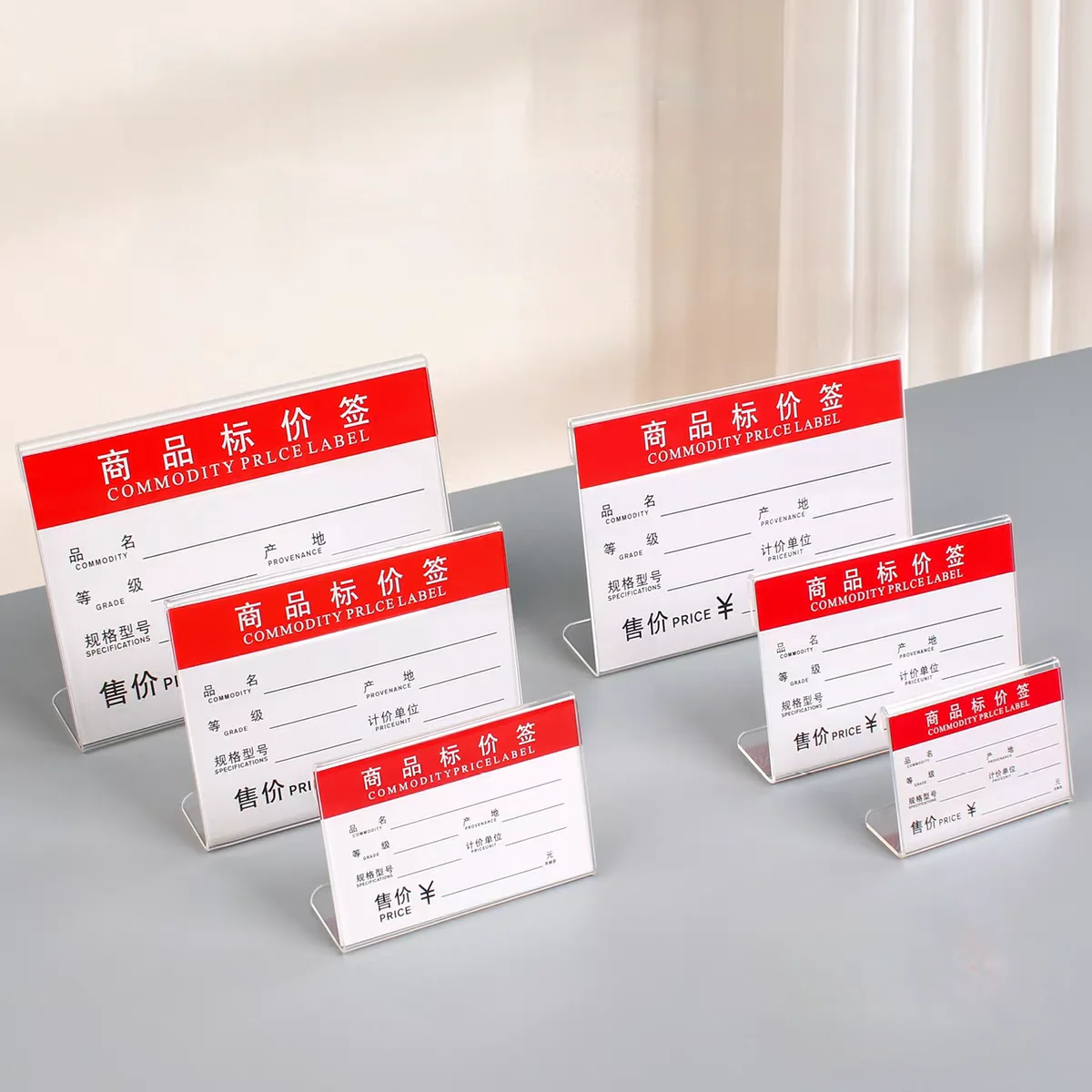 10 Pieces 60x90mm Clear Plastic Acrylic Sign Holder Display Stand Label Date Ticket Holder Stick Price Label Paper Holders Tags