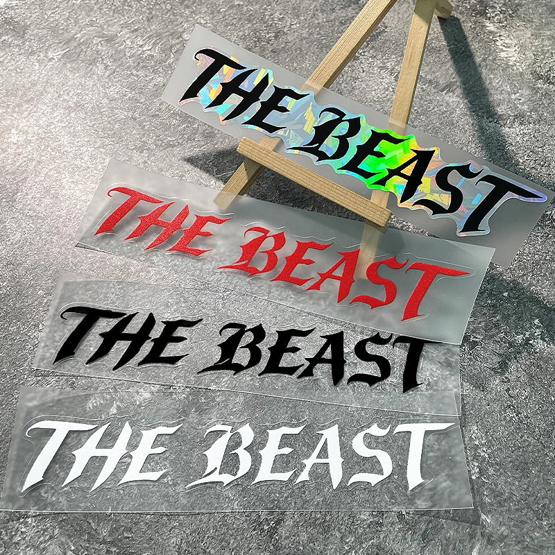 2PCS The Beast Motorcycle Helmet Stickers Funny DIY Motorbike Fuel Tank Rear Cowls Scooter Car Window Waterproof Vinyl Decals