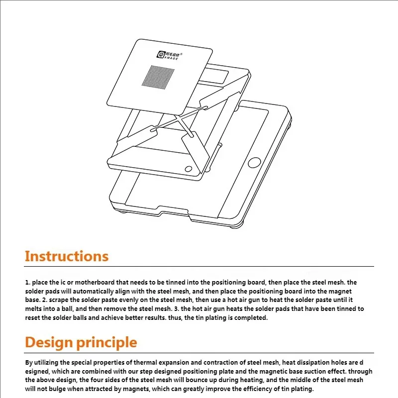AMAOE IPX-17 Middle Layer Reballing Stencil Platform for iPhone X-17 16 mini 15promax 14 14Plus 14Pro/Max Planting Tin Template