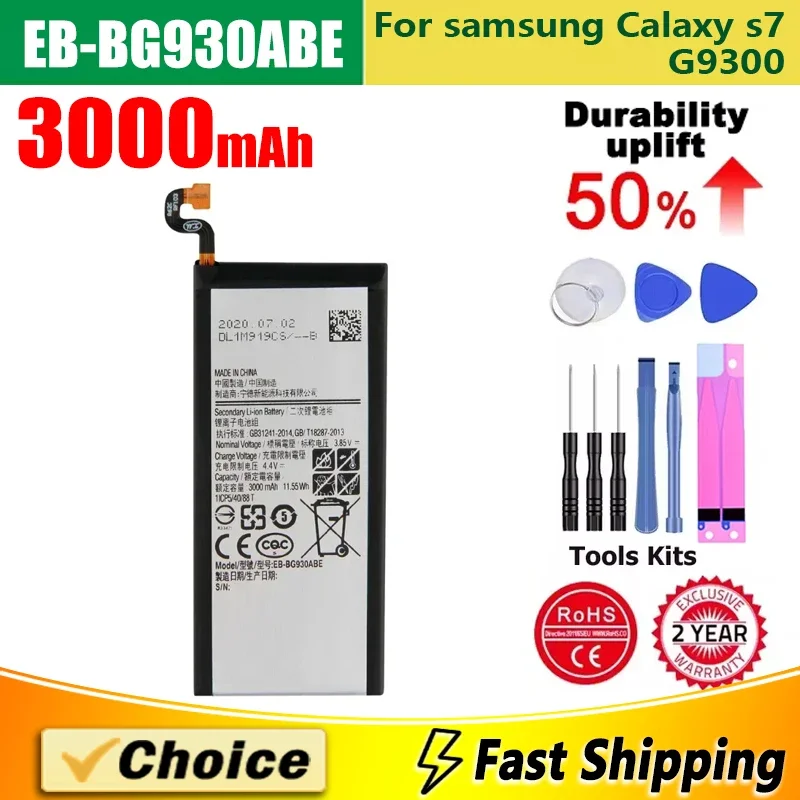 EB-BG930ABE, EB-BG930ABA, новая сменная литиевая батарея для телефона + инструмент, для Samsung GALAXY S7 G9300/F G930A/L G9308,3000 мАч