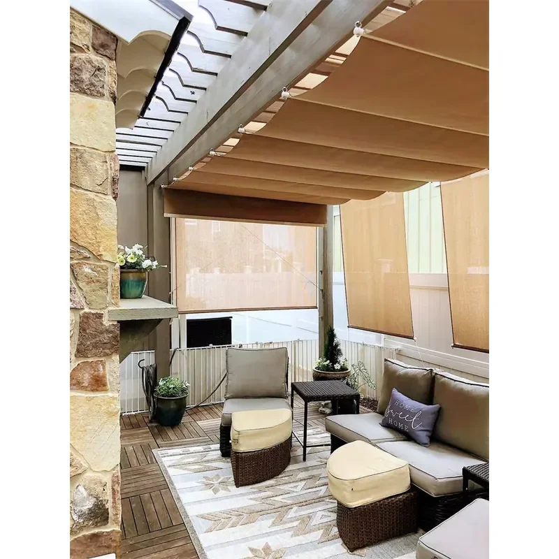 Telescopic Wave Sun Shade Net Retractable Shade Canopy