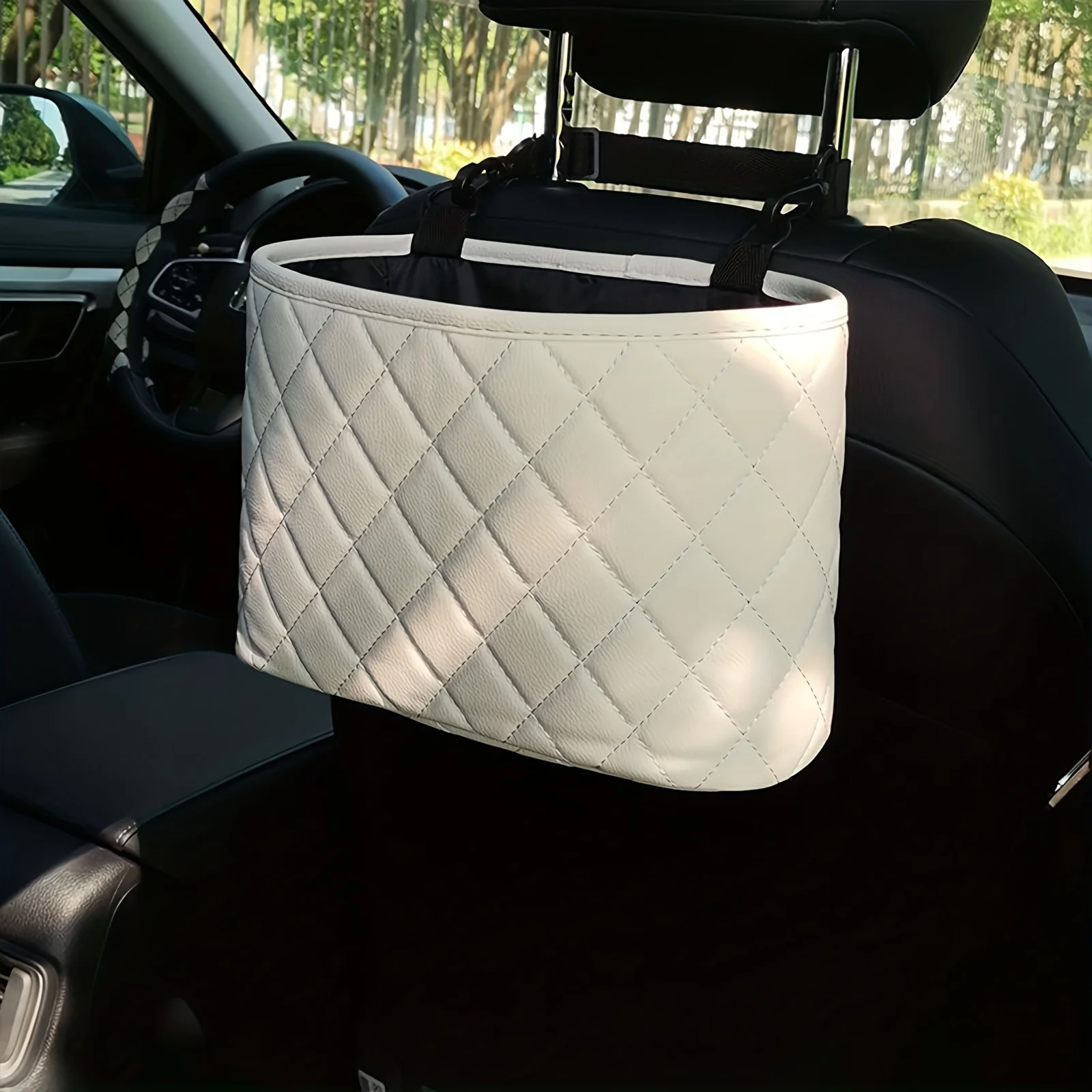 Car Goods Storage Bag Car Trash Can for Back Seat Garbage Bin Storage Box Multi-Functional Storage Organizer Auto Accessories view 5