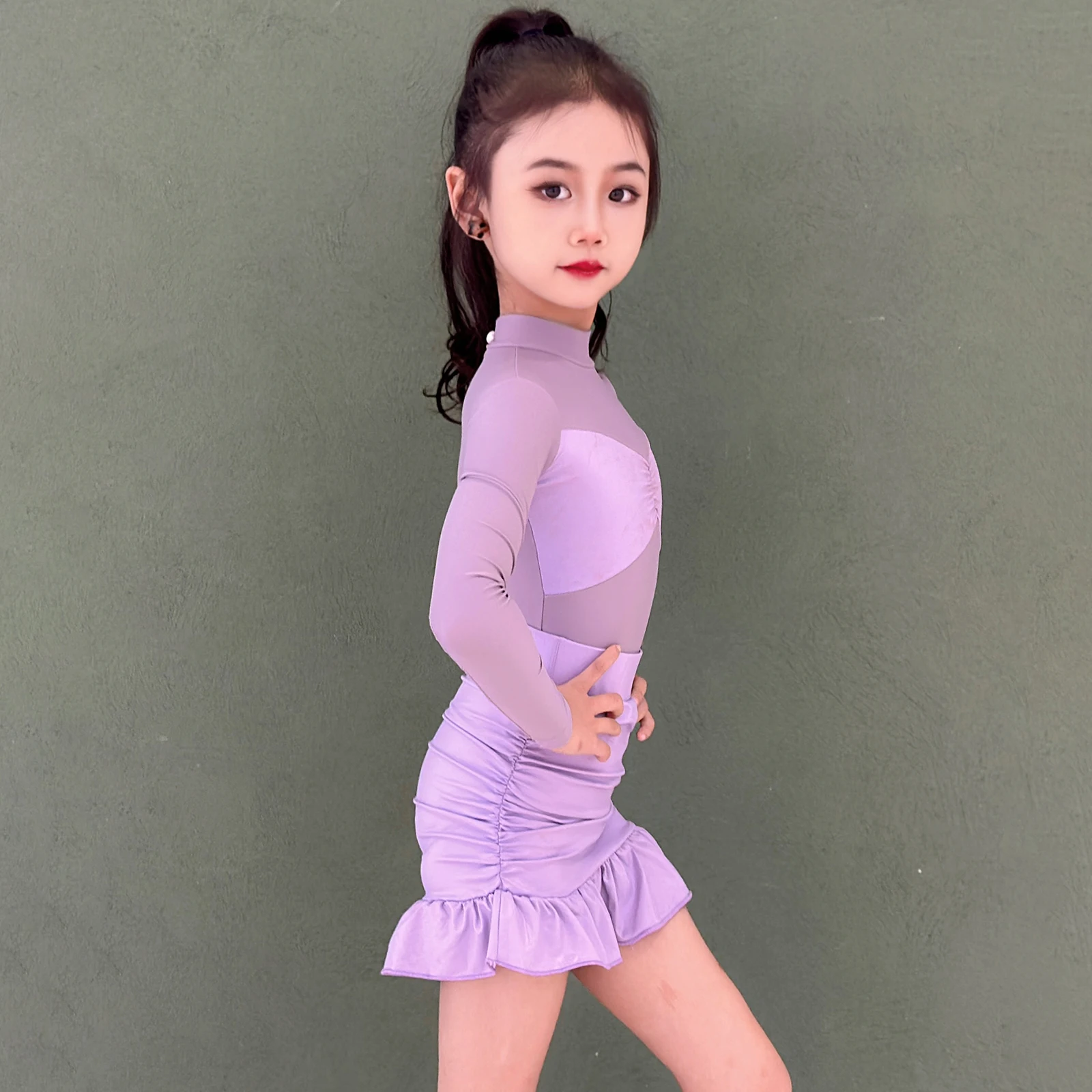 Costume de danse Standard Rumba Samba Tango, robe de danse latine pour filles, robes de salle de bal, robe de pratique latine pour enfants