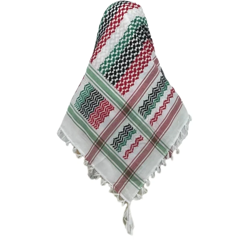 Multiuse Arabian Dubai Shemagh Headwrap Arab Scarf Desert Headscarf Dustproof Scarf Shawl Muslims Tassels Keffiyeh Neckerchief