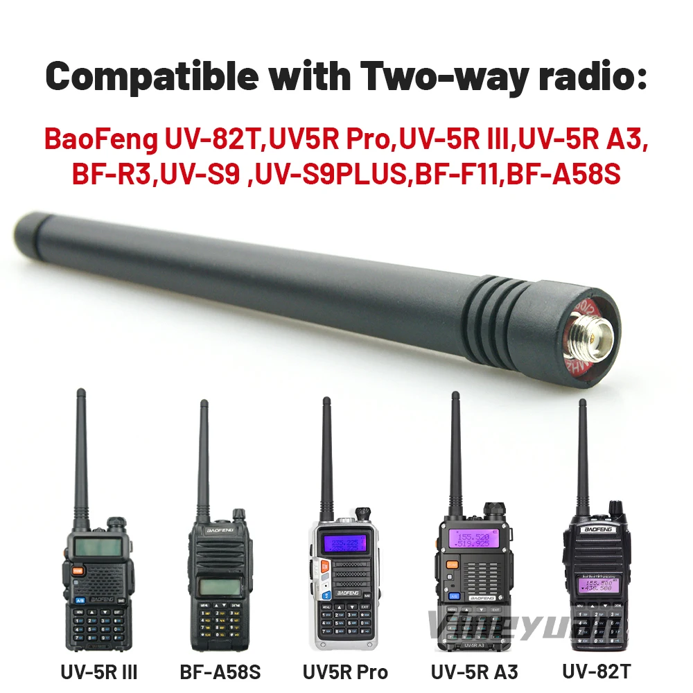 (220-260MHZ) SMA-สายอากาศตัวเมียสำหรับ Baofeng UV-5RIII UV-S9 UV-82T BF-A58S BF-F11 Universal Walkie Talkie FM/145-230/245-260MHz