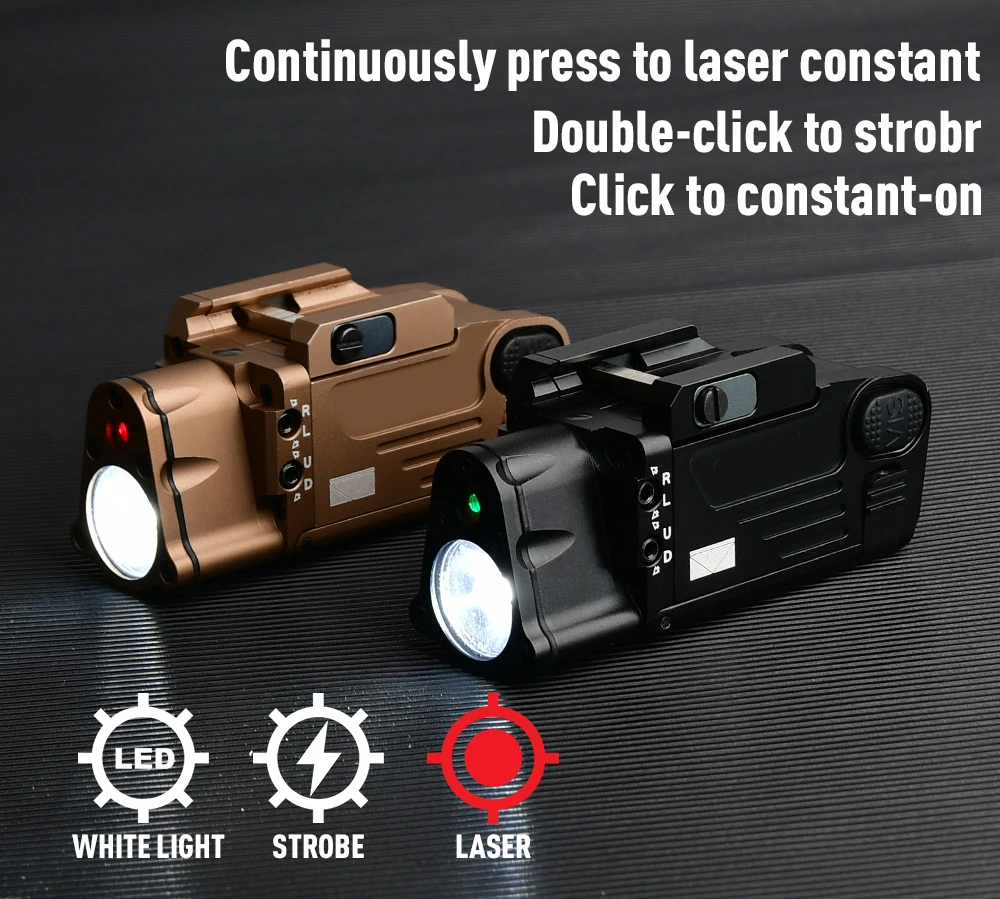 WADSN Taktische SBA Laser-Taschenlampe, Rot-Grün-Laserlampe, Metall-CNC-Airsoft-Scout-Licht, Outdoor-Jagdausrüstung, passend für 20-mm-Schiene – Detail 3