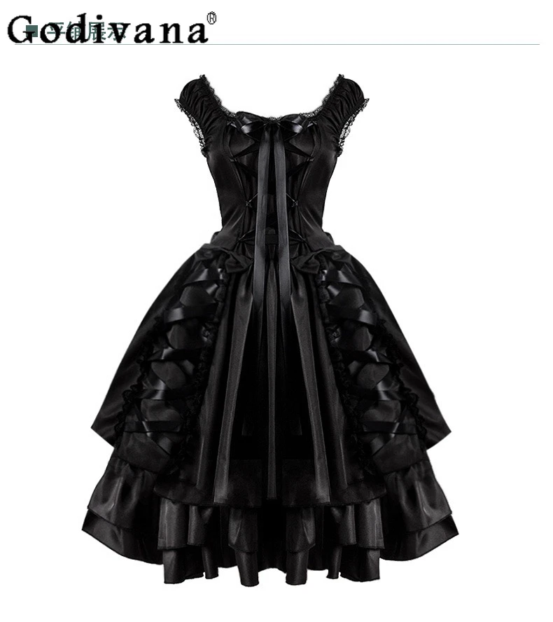Robe en dentelle Cosplay originale japonaise sous-culture Y2K, robe Lolita gothique noire classique pour femmes